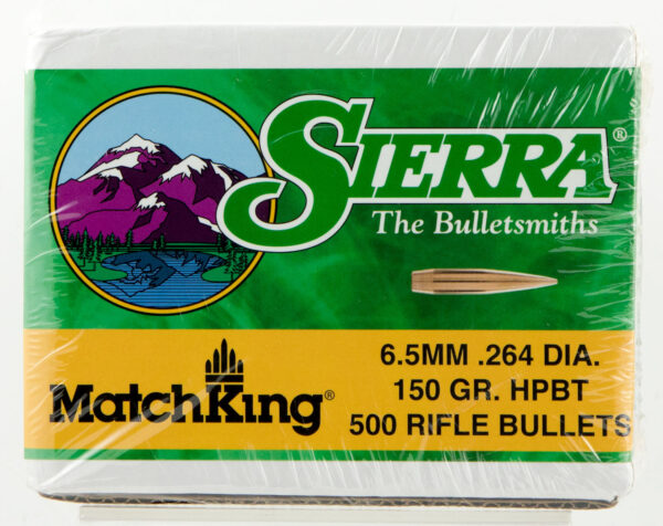 Sierra MatchKing Rifle Bullets, 6.5 Creedmoor .264-Inch 150gr HPBT (500ct)