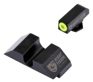 Night Fision GLK001014YGZ Tritium Night Sights For Glock Green Tritium Yellow Outline Front Sight- Black/Blank Rear Sight Glock 17/17L/19/22