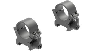Leupold QRW2 1in Medium matte quick-release scope rings mounted on Picatinny rail