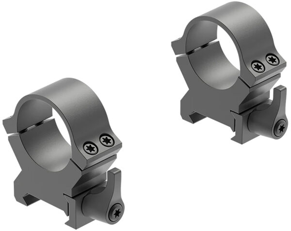Leupold QRW2 1in High Quick-Release Scope Rings Matte Black set on white background