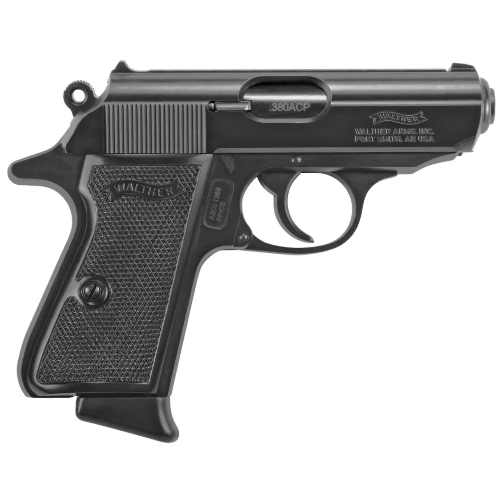 Walther PPK/S Pistol, .380 ACP, Black, 3.3-Inch, Manual Safety, 7-Round