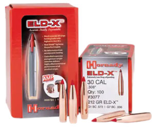 Hornady ELD-X Bullets, .30 Caliber 220gr, 100/Box