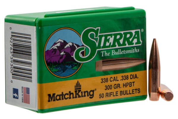 Sierra MatchKing Bullets, .338 Caliber 300gr HPBT, 50/Box