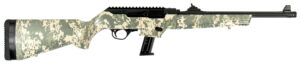 Ruger 19107 PC Carbine 9mm Luger 17+1 16.12" Threaded/Fluted Barrel, Type III Hard Coat Anodized Aluminum Alloy Receiver, Green Digital Camo Stock, Optics Ready