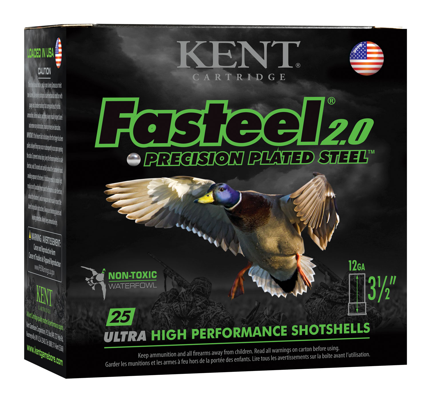 108997 1.jpg Kent Cartridge K1235FS402 Fasteel 2.0 12 Gauge 3.50" 1 3/8 oz 2 Shot 25 Per Box/ 10 Case
