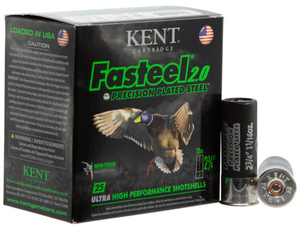 Kent Cartridge Fasteel 2.0 12 Gauge 2.75-inch #BB Shot, 25-Round Box