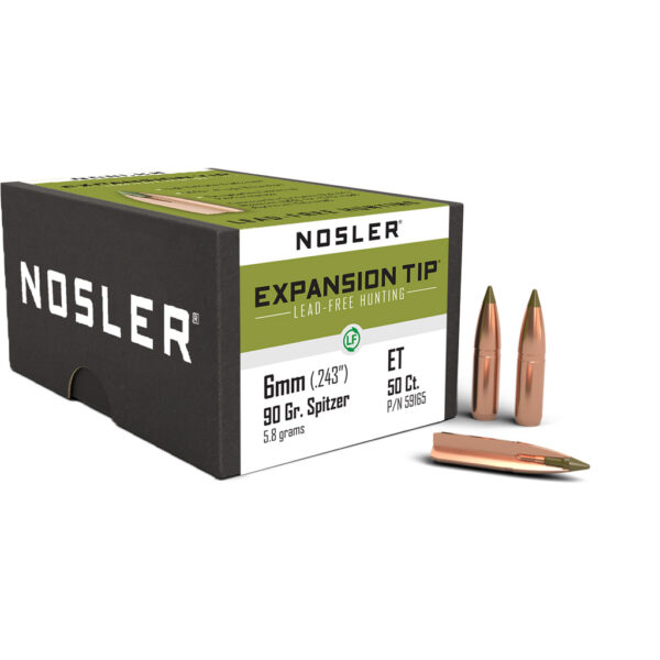 Nosler E-Tip 6mm 90gr Lead-Free Spitzer Bullets