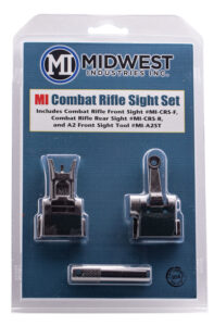 Midwest Industries Combat Rifle Sight Set, Black Flip-Up Front & Rear, AR-15/M16/M4