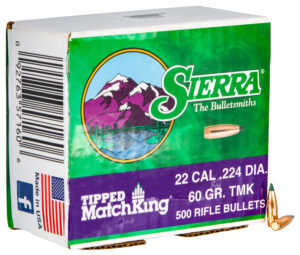 Sierra Tipped MatchKing Bullets, .22 Cal 60gr