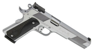 Iver Johnson Arms EAGLEXLC45 Eagle XL 45 ACP 8+1 6" Steel Barrel, Bright Chrome High Polished Long/Serrated Steel Slide & Frame w/Beavertail, Diamondwood Walnut w/Integrated Logo Grip, Right Hand