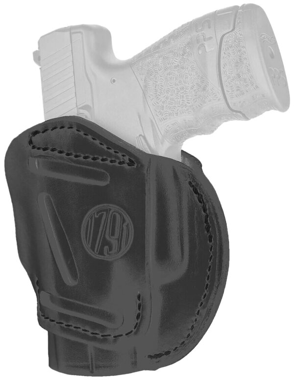 1791 Gunleather 3WH3SBLA 3-Way IWB/OWB Size 03 Stealth Black Leather Belt Loop Compatible w/ Glock 26 Compatible w/ Ruger LC9 Compatible w/ S&W M&P Shield Ambidextrous Hand