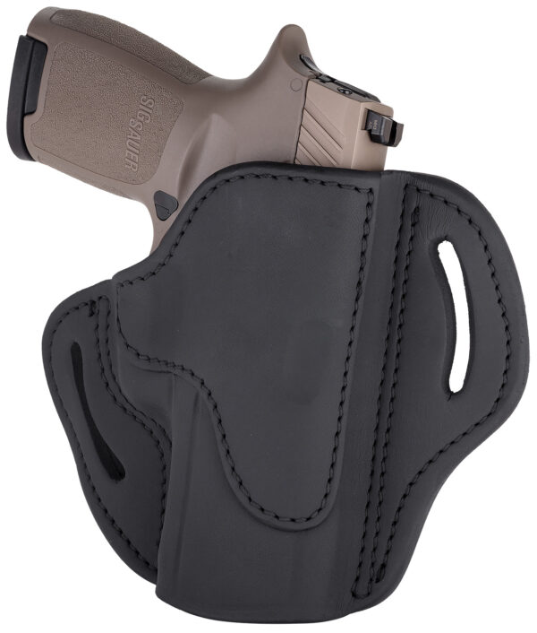 1791 Gunleather BH24SSBLR BH2.4S OWB Open Top 2.4 Stealth Black Leather Belt Slide Fits FN 509/Springfield XD-M/HK VP9SK