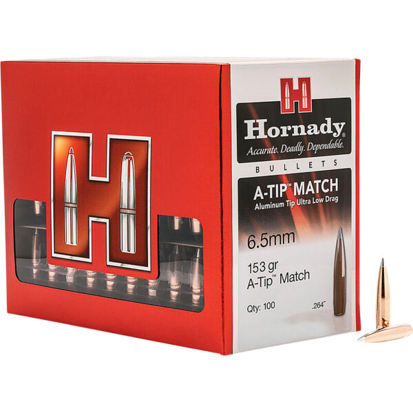 Hornady A-Tip Match Bullets, 6.5 Creedmoor (.264) 153gr