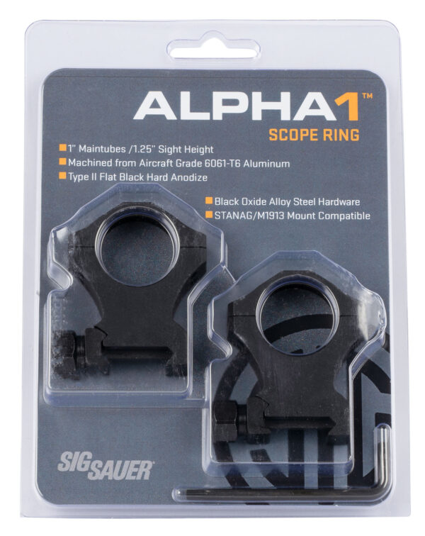 Sig Sauer Alpha 1 Scope Rings, 1-Inch Extra High
