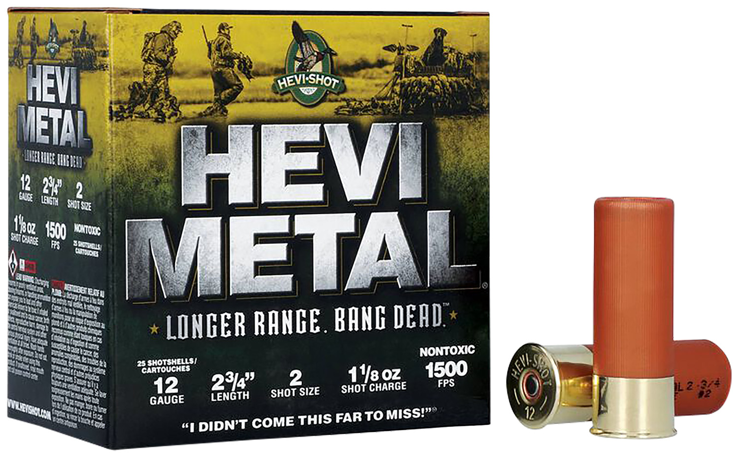 114153.jpg HEVI-Metal HS38702 HEVI-Metal Longer Range 12Gauge 2.75" 1 1/8oz 2Shot 25 Per Box/10 Case
