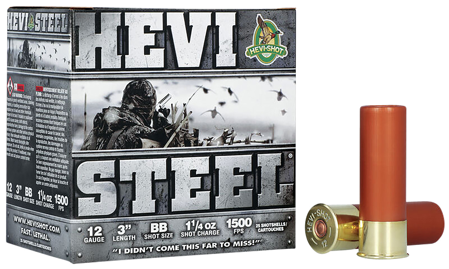114501.jpg HEVI-Shot HS60088 HEVI-Steel 12Gauge 3" 1 1/4oz BBShot 25 Per Box/10 Case