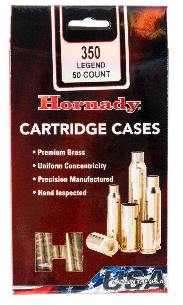 Hornady Unprimed Rifle Brass, .350 Legend, 50-Count