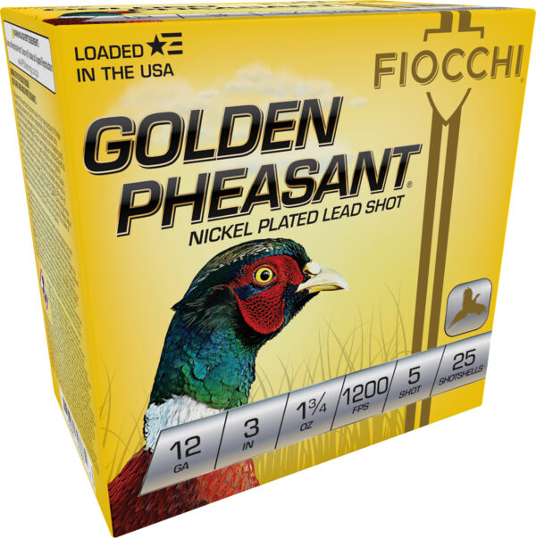 Fiocchi Golden Pheasant Extrema 12 Gauge 3-Inch 1 3/4 oz #5 Shot, 25-Round Box