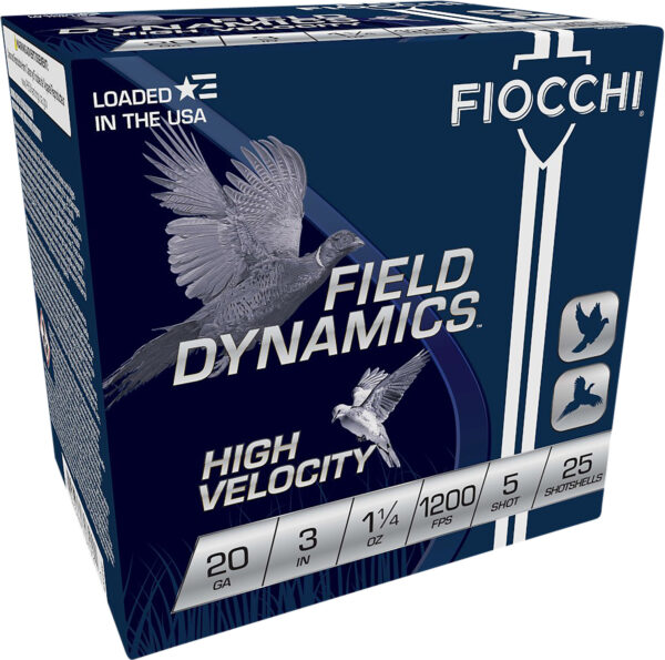 Fiocchi Field Dynamics 20 Gauge #5 Lead Shot, 25-Round Box