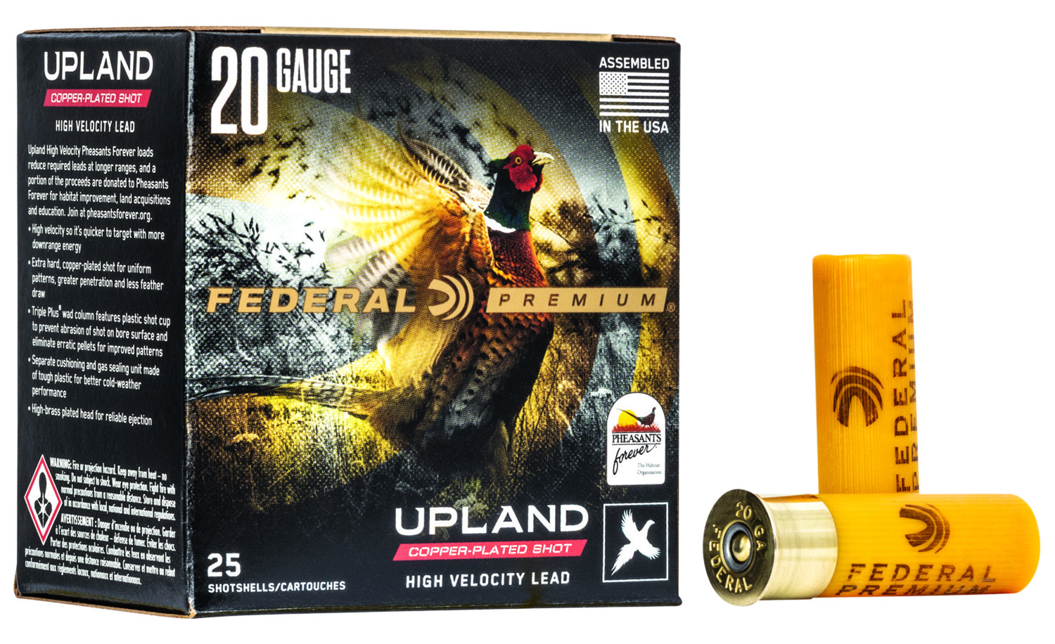 117231.jpg Federal PF2046 Premium Wing-Shok Pheasant Forever High Velocity 20Gauge 2.75" 1oz 6Shot 25 Per Box/10 Case
