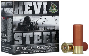 HEVI-Shot HS61222 HEVI-Steel 12Gauge 2.75" 1 1/8oz 2Shot 25 Per Box/10 Case