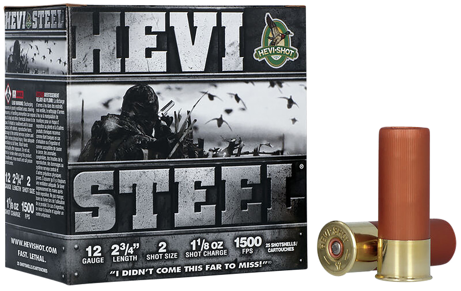 117459.jpg HEVI-Shot HS61222 HEVI-Steel 12Gauge 2.75" 1 1/8oz 2Shot 25 Per Box/10 Case
