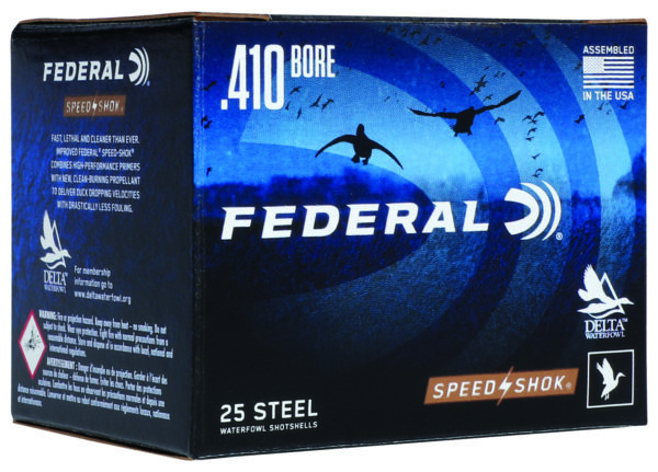 Federal Speed-Shok .410 Bore 3-Inch 3/8oz #6 Steel Shotshells, 25-Round Box