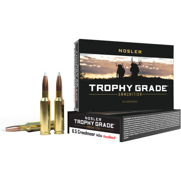 Nosler Trophy Grade 6.5 Creedmoor 140gr AccuBond Rifle Ammunition, 20 Rounds