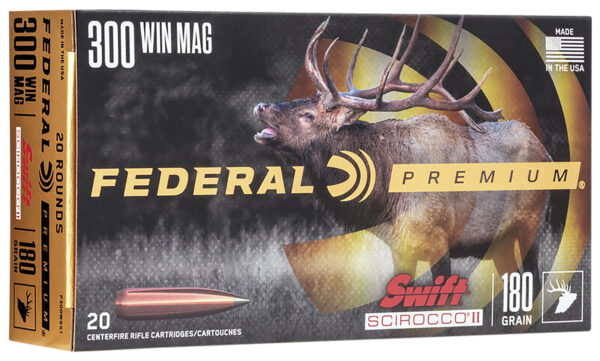 Federal P300WSS1 Premium 300WinMag 180gr Swift Scirocco II 20 Per Box/10 Case
