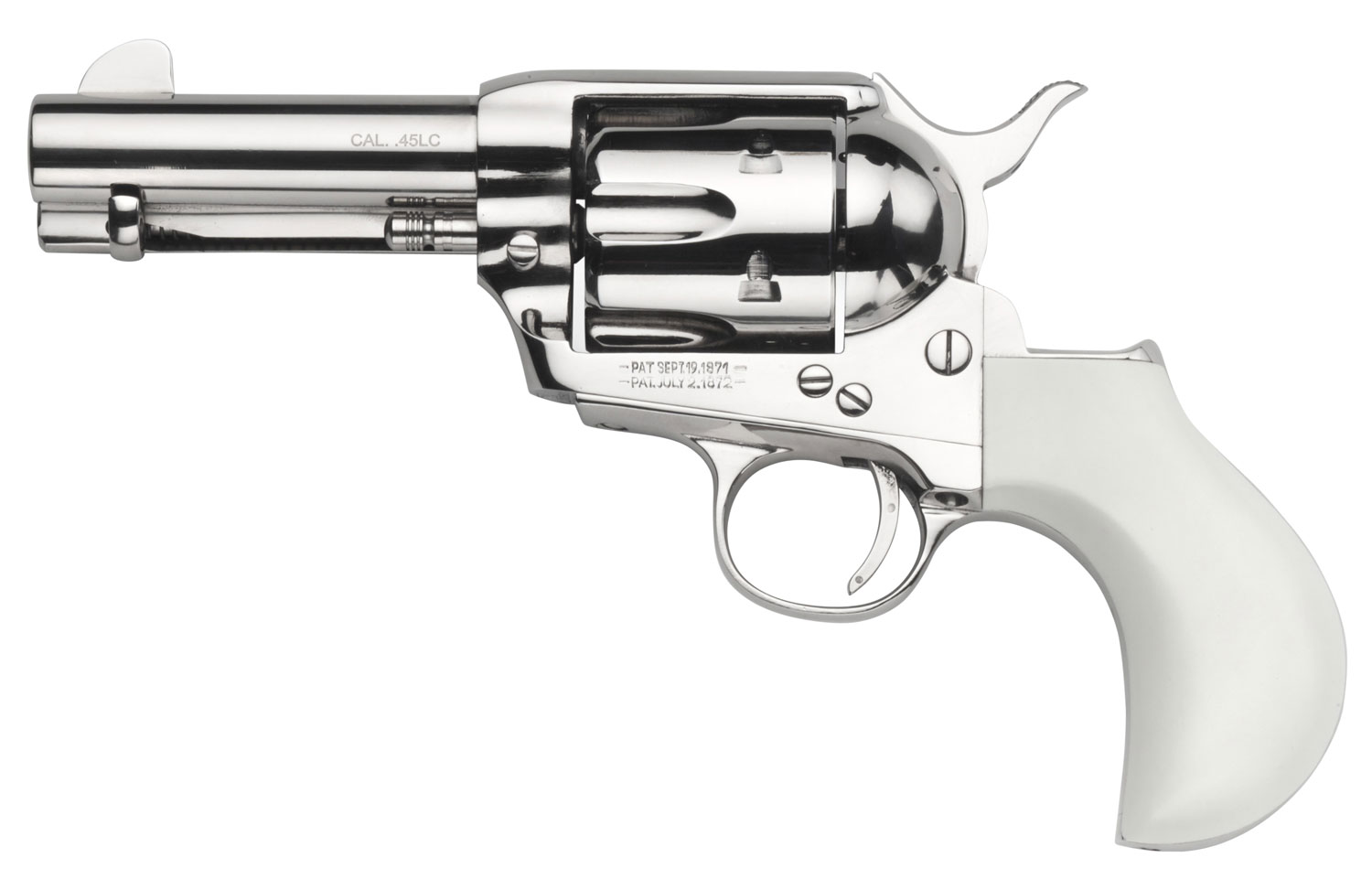 Taylor's & Company 1873 Cattleman Birdshead Revolver, .45 Long Colt, 3.5-Inch Barrel, Nickel, 6-Shot