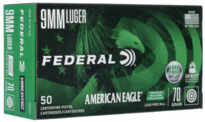 Federal AE9LF1 American Eagle IRT 9mmLuger 70gr Lead Free IRT 50 Per Box/10 Case