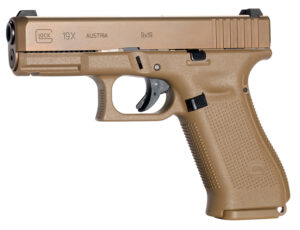 Glock PX1950701 G19X Compact 9mm Luger 10+1 4.02" Black GMB Barrel, Coyote nPVD Serrated Slide, Coyote Brown Polymer Frame w/Accessory Rail, Coyote Brown Textured Polymer Grip Ambidextrous