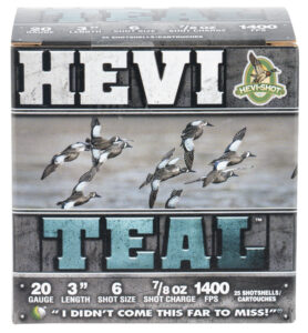 HEVI-Shot HS62006 HEVI-Teal 20Gauge 3" 7/8oz 6Shot 25 Per Box/10 Case