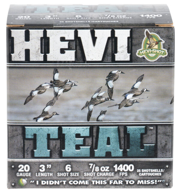HEVI-Shot HS62006 HEVI-Teal 20Gauge 3" 7/8oz 6Shot 25 Per Box/10 Case