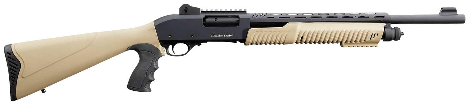 Charles Daly 301 12 Gauge Pump Shotgun, 18.5-Inch, FDE Heat Shield, 5-Round