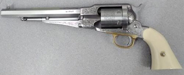 Taylor's & Company 1858 Remington Conversion Revolver, .45 Colt, 8-Inch, Ivory Grip, 6-Shot