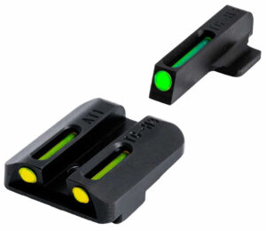 TruGlo TGTG131NT3Y TFO Green/Tritium/Fiber Optic Front Sight-Yellow/Tritium/Fiber Optic Rear Sight 1911 Officer