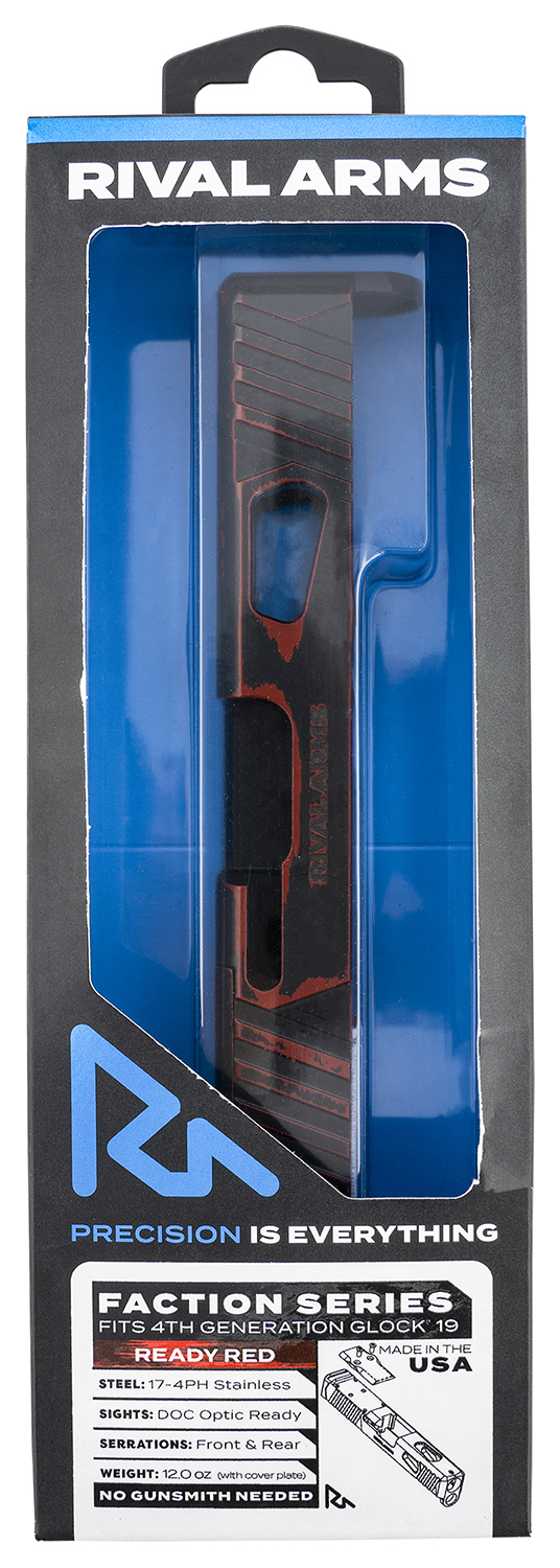 Rival Arms Faction Series Slide for Glock 19 Gen4, Cerakote Ready Red