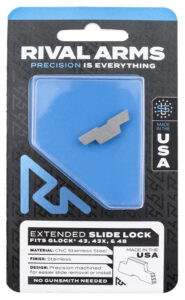 Rival Arms RARA80G003D Slide Lock Extended Polished Stainless for Glock 43/43X/48