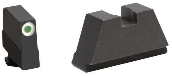 AmeriGlo GL491 Optic Compatible Sight Set for Glock 3XL Tall Green Tritium White Outline Front Sight-Black Rear Sight
