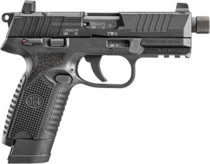 FN 66101011 502 Tactical 22 LR 10+1 4.60" Steel Threaded Barrel, Black Optic Ready/Serrated Slide & Polymer Frame w/Picatinny Rail, Black Textured Polymer Grip, Ambidextrous