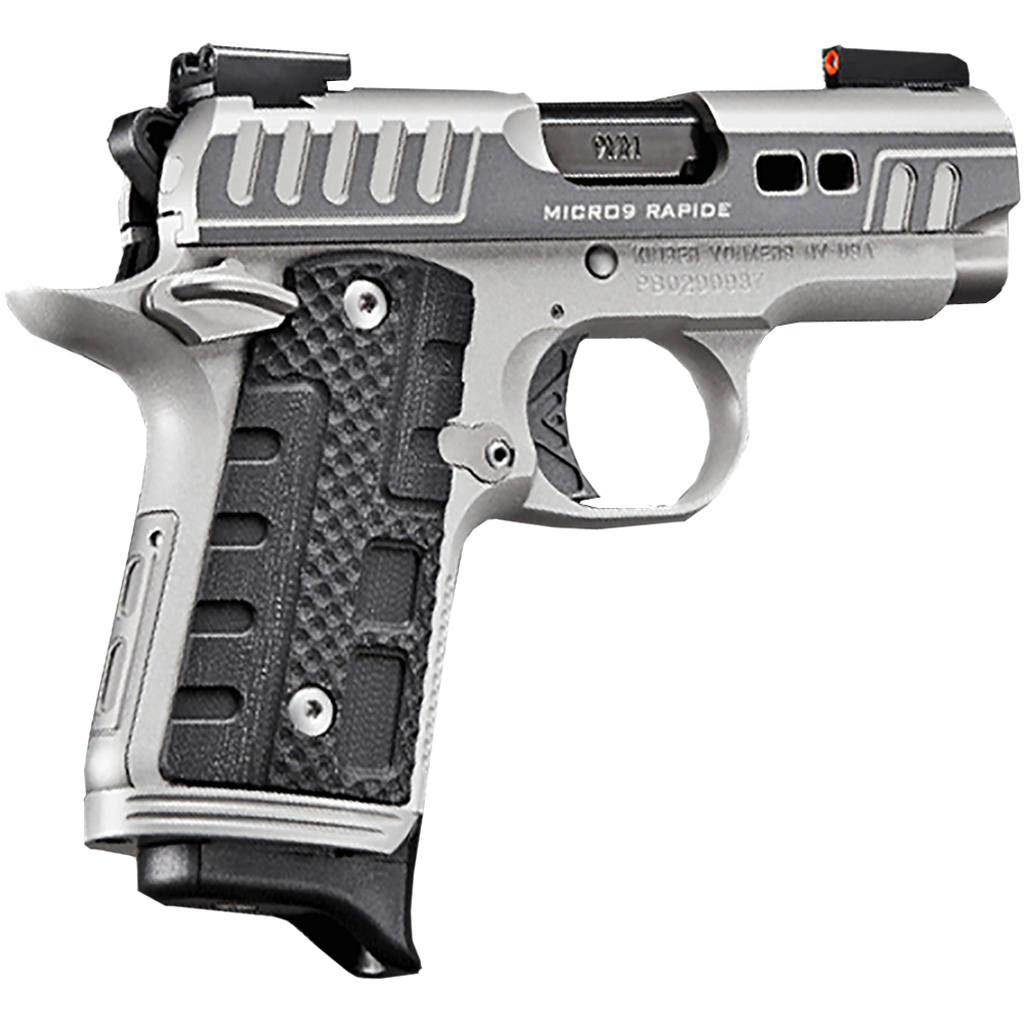 Kimber Micro 9 Rapide Black Ice Pistol, 9mm, 3.15-Inch, Silver, 7-Round