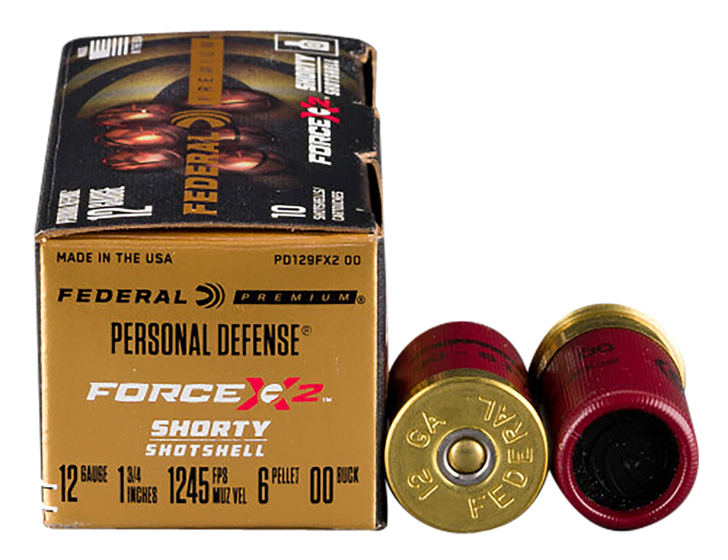 Federal Force X2 12 Gauge 1.75-Inch 00 Buckshot, 10-Round Box