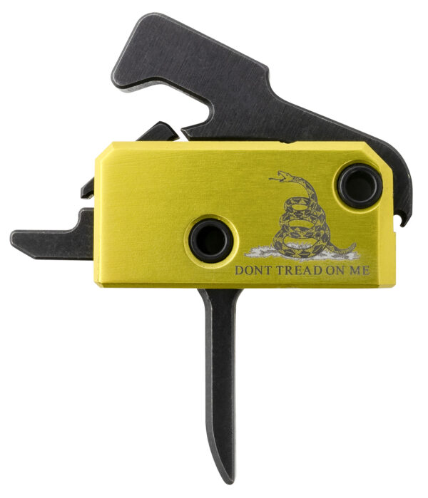 Rise Armament RA140FDTOM Don't Tread on Me Trigger Assembly Single-Stage Flat Trigger with 3.50 lbs Draw Weight, Don't Tread on Me Flag Finish for AR-Platform