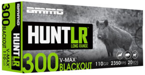 Ammo Inc 300B110VMXA20 Hunt Long Range 300Blackout 110gr Hornady V-Max 20 Per Box/10 Case
