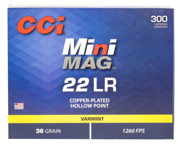 CCI 962 Mini-Mag Varmint 22LR 36gr Jacketed Hollow Point 300 Per Box/10 Case