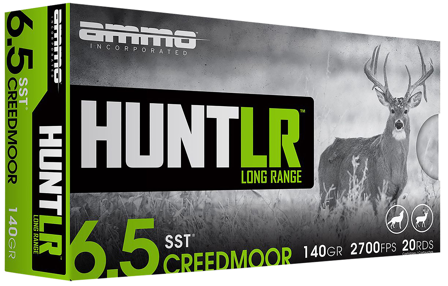 149921 Ammo Inc 65CM140SSTA20 Hunt Long Range 6.5Creedmoor 140gr Super Shock Tip 20 Per Box/10 Case