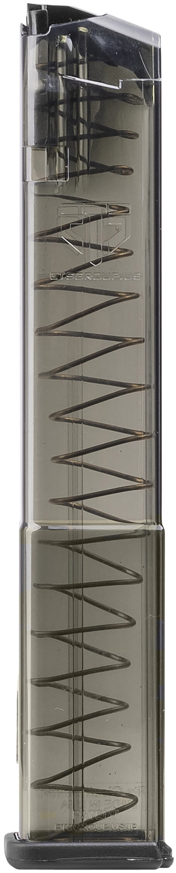 ETS Group SMKGLK17 Pistol Mags 17rd Standard 9mm Luger Compatible w/ Glock 19/26/45/18/19X/34 Smoke Polymer