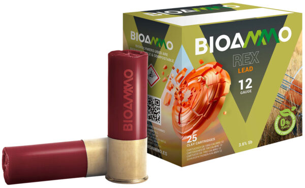 Bioammo Rex Lead Competition 12 Gauge #8 Shotshells, 25-Round Box