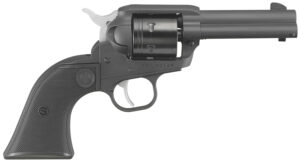 Ruger 2052 Wrangler 22 LR 6 Shot 3.75" Black Cerakote Steel Barrel, Black Cerakote Aluminum Frame, Black Cerakote Cylinder, Black Checkered Polymer Grip, Transfer Bar Safety, Exposed Hammer